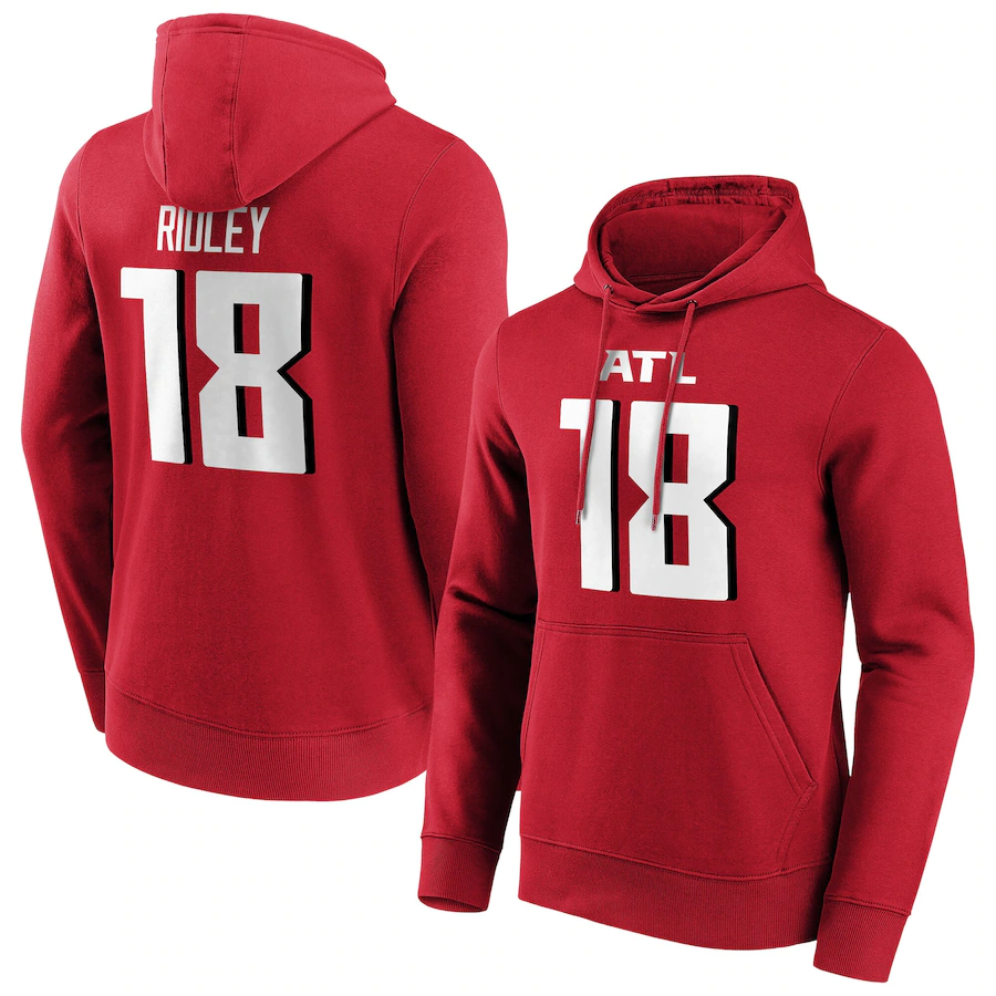 Men's Atlanta Falcons #18 Calvin Ridley Red Hoodie Men's Atlanta Falcons #18 Calvin Ridley Red Hoodie
